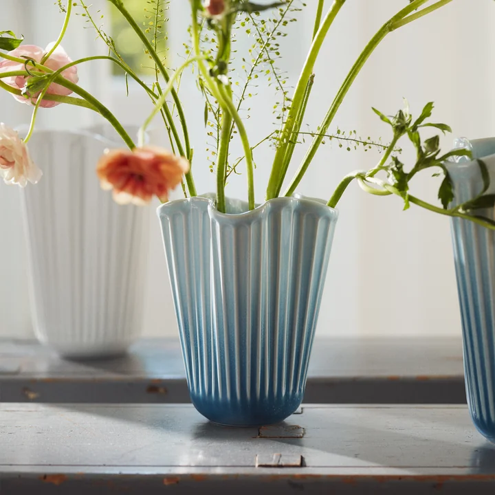 Kähler Design - Hammershøi Unfold Vase, H 16.5 cm, blue