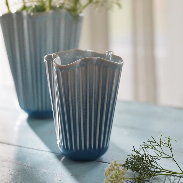 Kähler Design - Hammershøi Unfold Vase, H 16.5 cm, blue