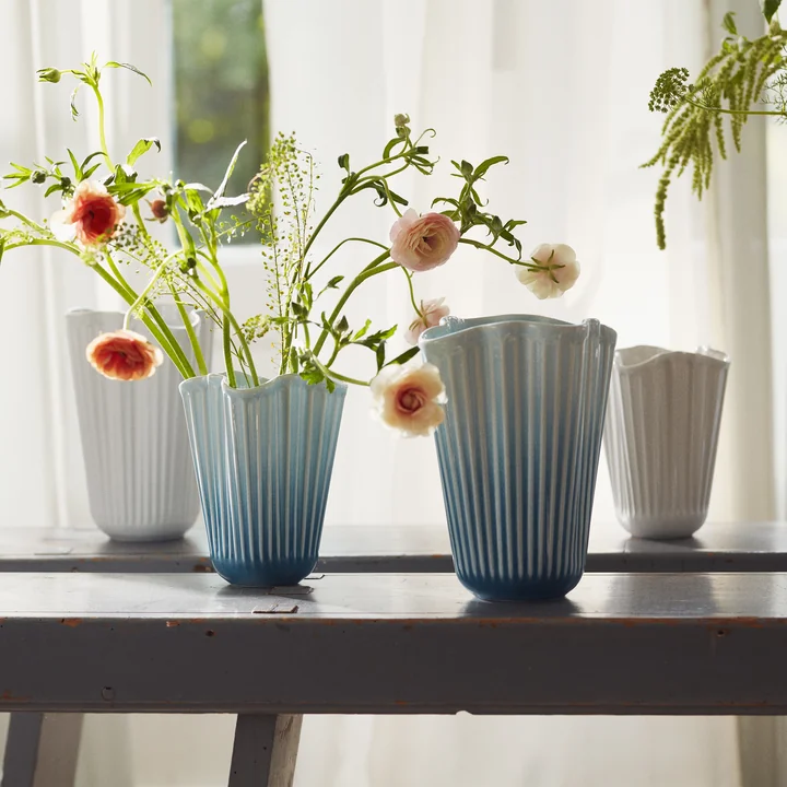 Kähler Design - Hammershøi Unfold vases, blue and white