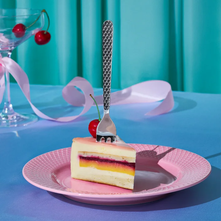 Lyngby Porcelæn - Rhombe cake fork, steel