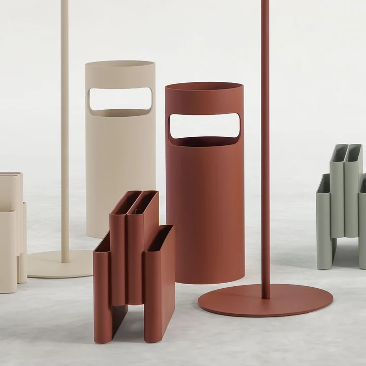 Kartell - Portaombrelli Umbrella stand, mat dove gray and mat burgundy