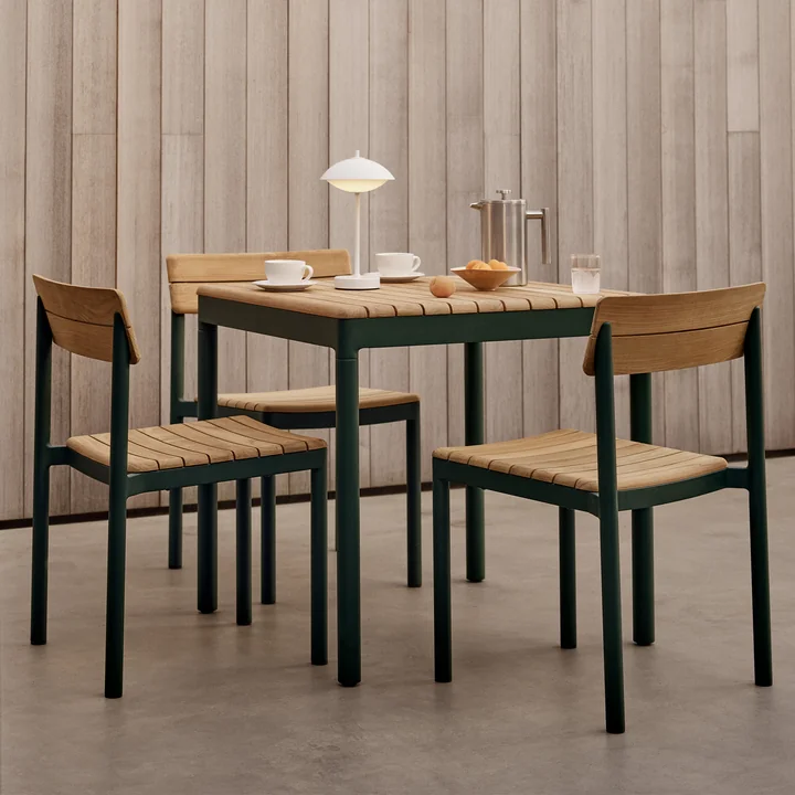 Fritz Hansen - Skagerak Pelagus Chair and table, teak / hunter green