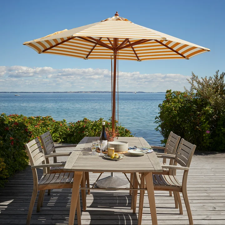 Fritz Hansen - Skagerak Messina parasol Ø 270 cm, golden yellow striped