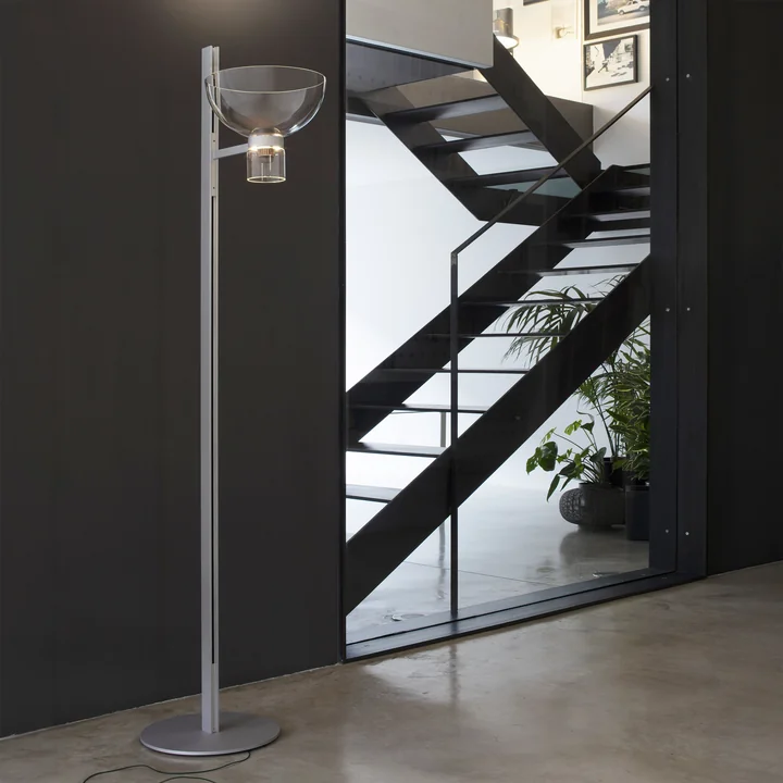 Flos - Nocturne Floor lamp F1 bowl, silver
