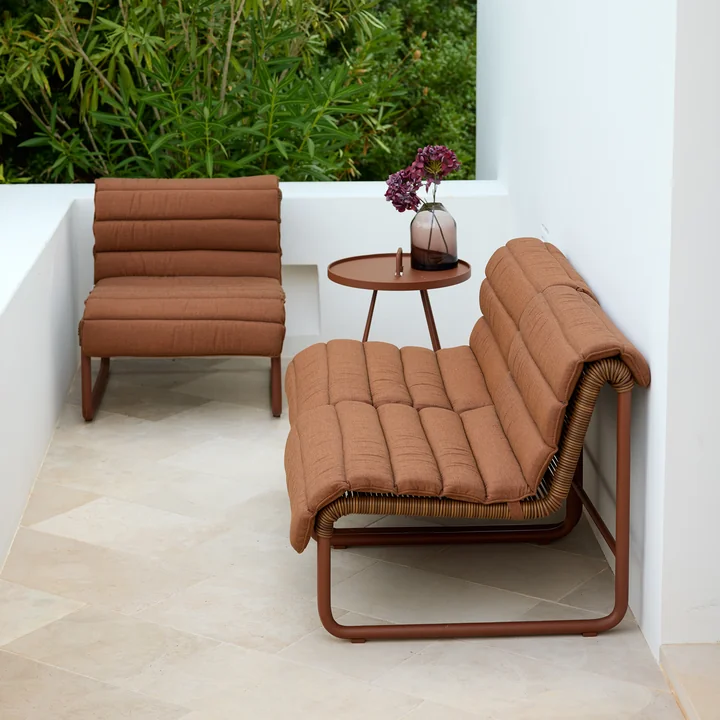 Cane-line - Al Dente Lounge chair with seat cushion, desert red