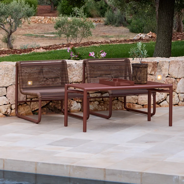 Cane-line - Bliss Coffee table / bench, desert red