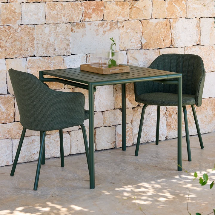 Cane-line - Bliss Dining table, 80 x 80 cm, dark green
