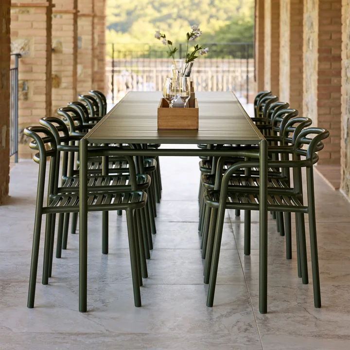Cane-line - Bliss Dining table and armchairs, dark green