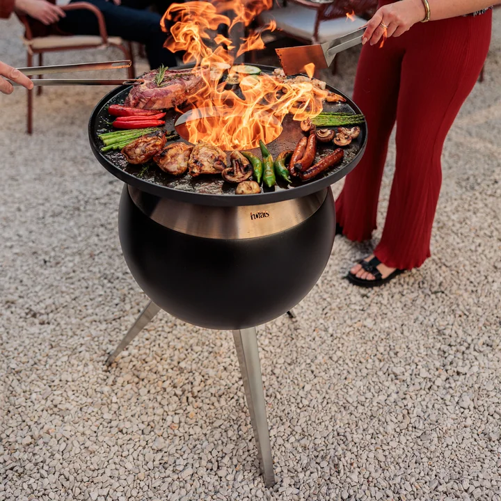 höfats - MOON 55 Plancha grill set high, stainless steel / black