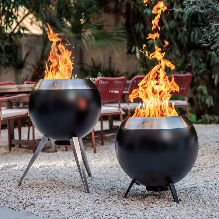 höfats - MOON 55 Fire bowls, stainless steel / black