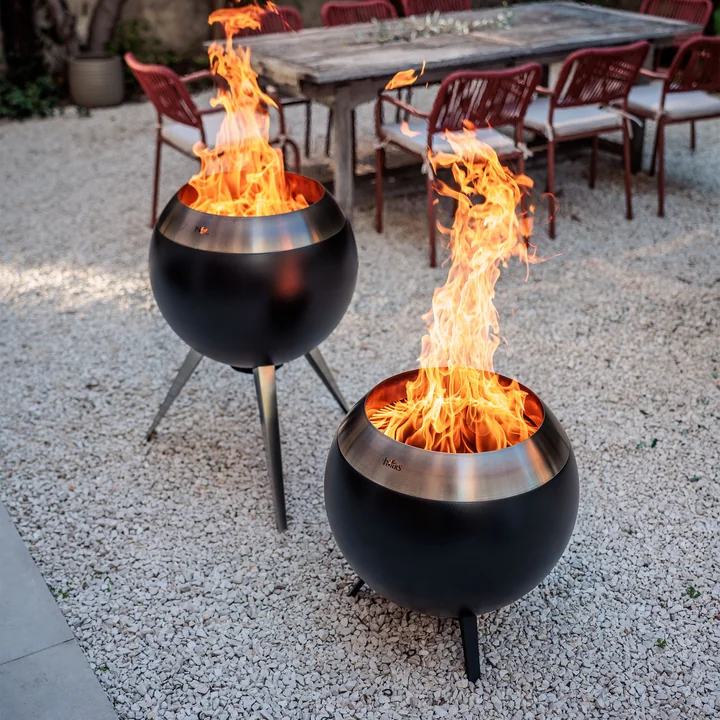 höfats - MOON 55 Fire bowls, stainless steel / black