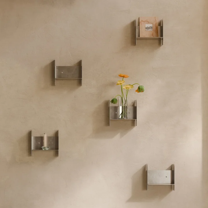 TipToe - PLI wall shelf, CORE, 15 x 30 cm, stainless steel