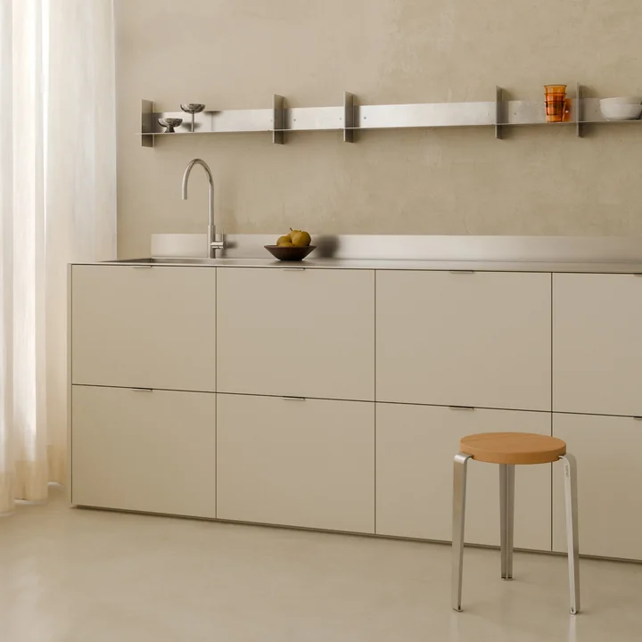 TipToe - PLI wall shelf, CORE, stainless steel