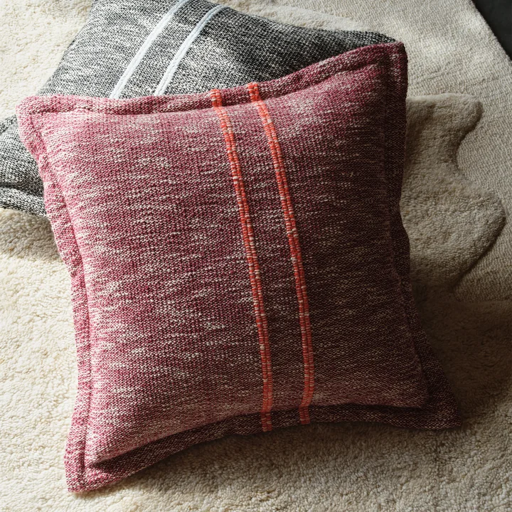 Tom Dixon - Track Cushion, 56 x 56 cm, burgundy and black / white
