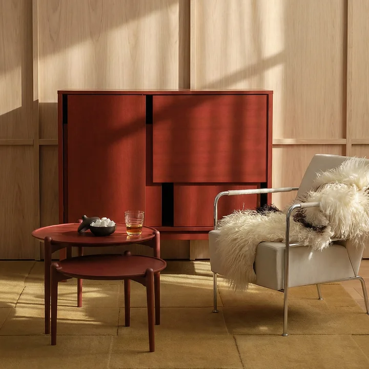 Design House Stockholm - Layer sideboard with legs, red