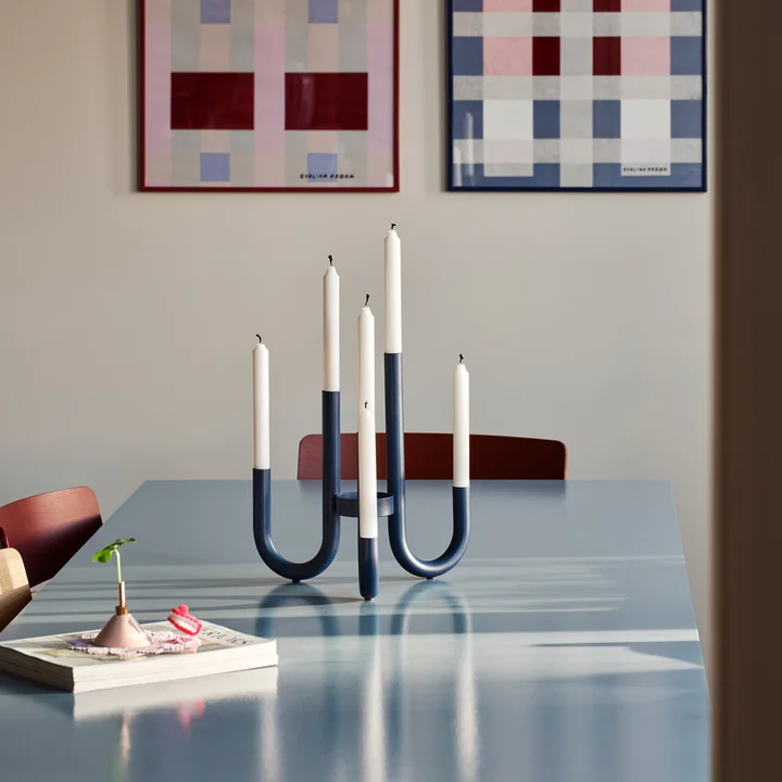 Design House Stockholm - Turn Candle holder, Ø 30.5 x 32.5 cm, blue