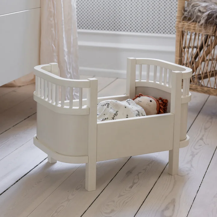 Sebra - Doll's bed and mattress, white