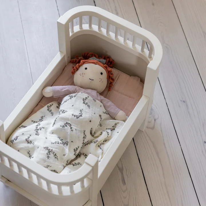 Sebra - Doll's bed and mattress, white