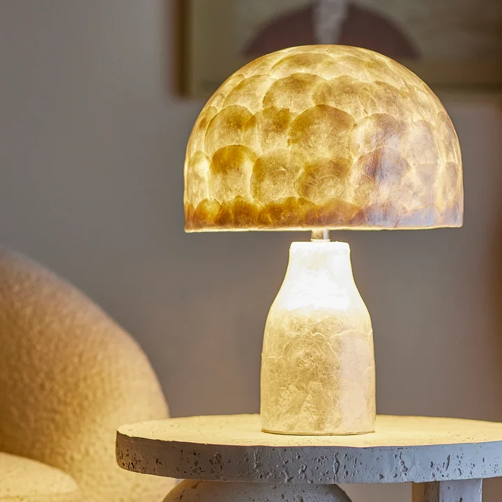 Bloomingville - Adria table lamp, H 43 cm, mother of pearl