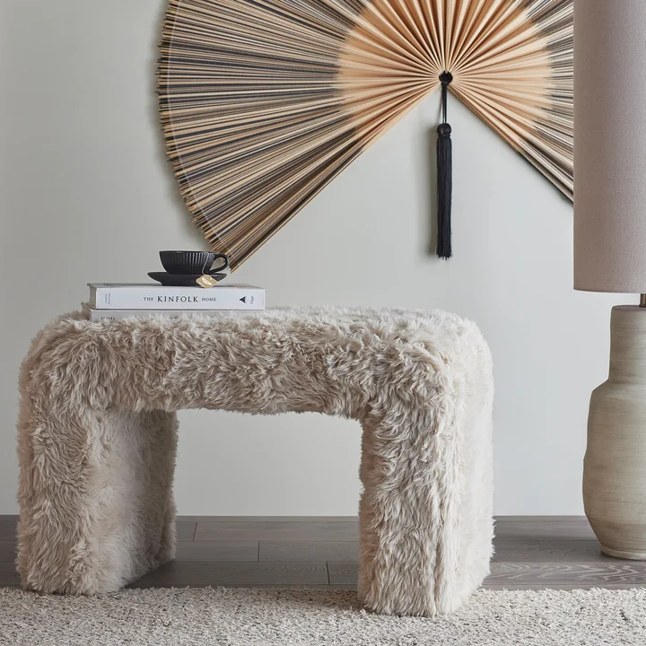 Bloomingville - Bobbie Stool, Fluffy, beige