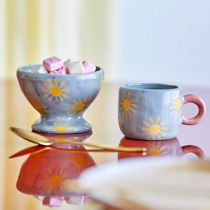 Bloomingville - Nini bowl and cup, sun, blue