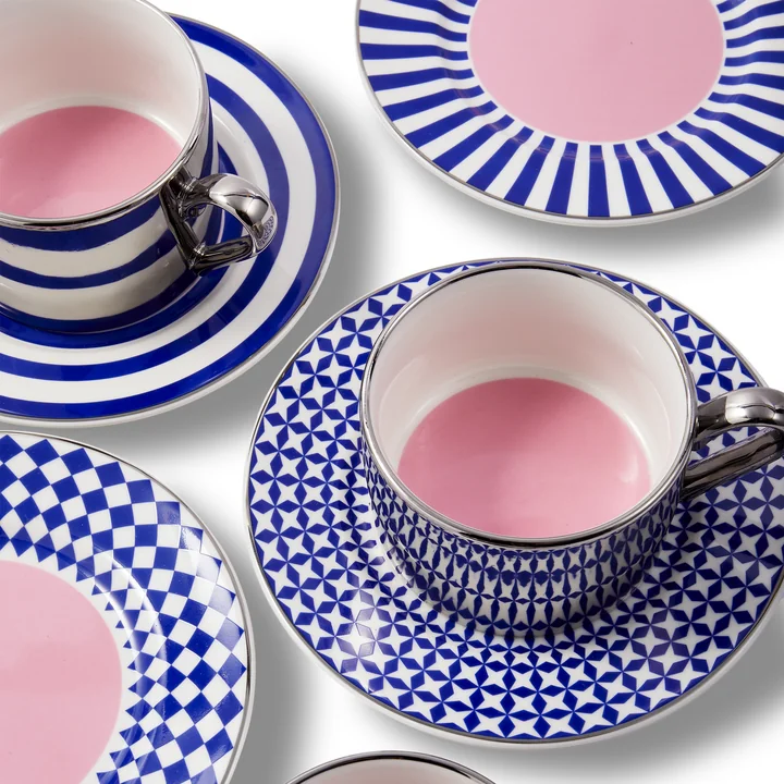 POLSPOTTEN - Aunty series, coffee cups with saucer, multicolored