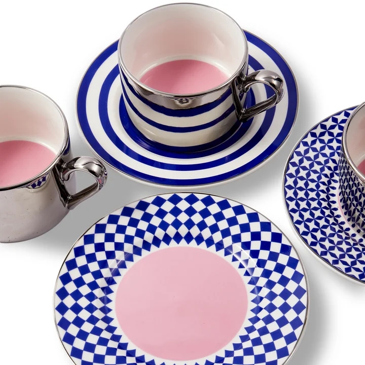 POLSPOTTEN - Aunty series, coffee cups with saucer, multicolored