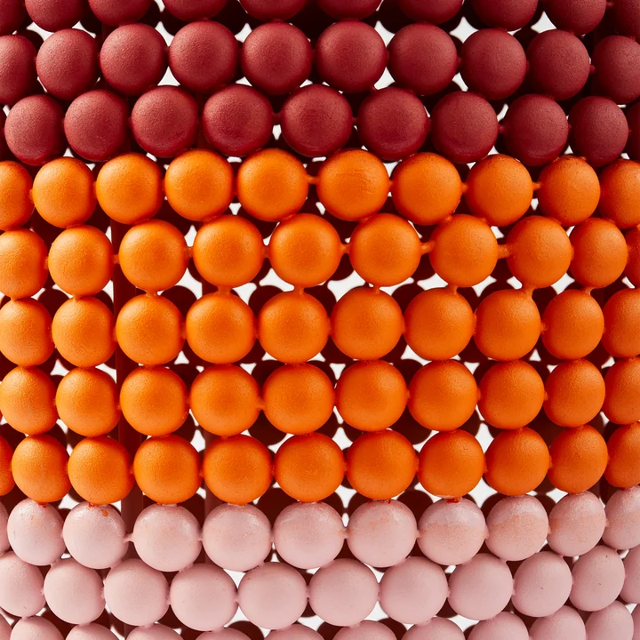POLSPOTTEN - Dot Stool, striped, coral red