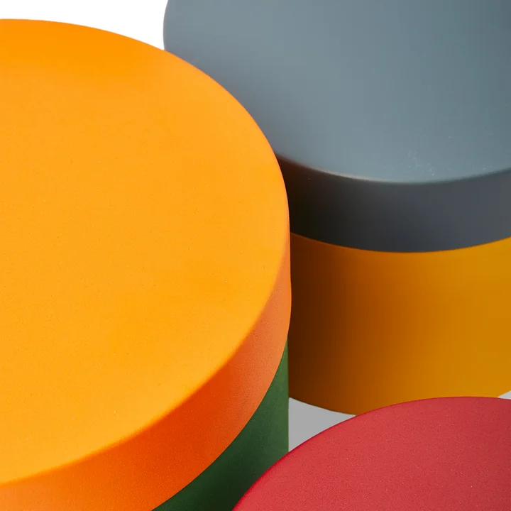 POLSPOTTEN - Round Metal Caps And Jars storage jar set of 3, multicolored