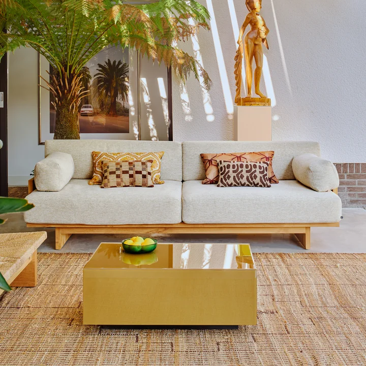 HKliving - Outdoor Teak Lounge Sofa, Natural