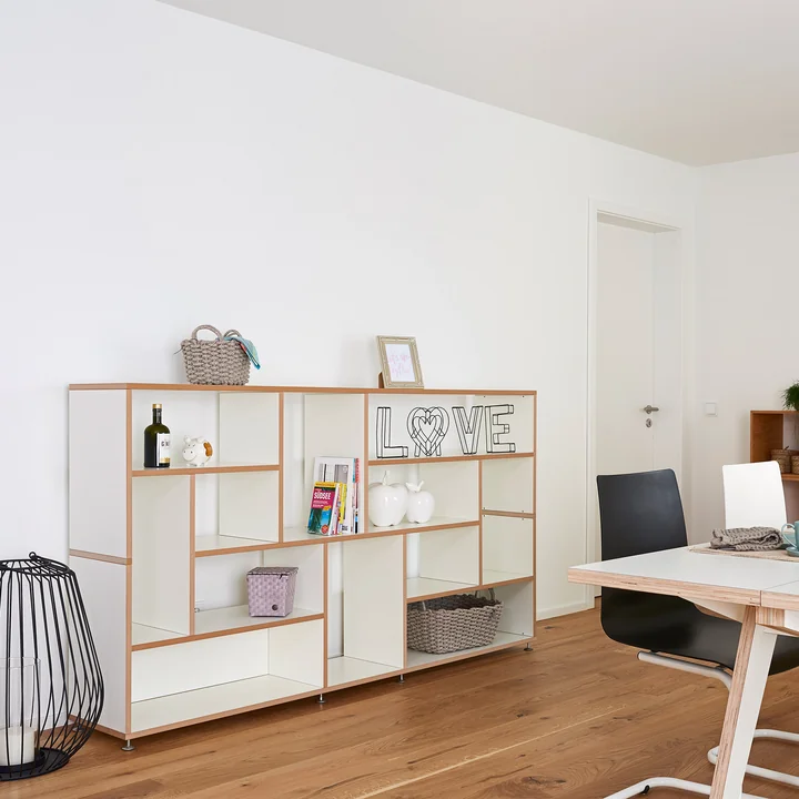 Tojo - Hanibal shelving system, side, white
