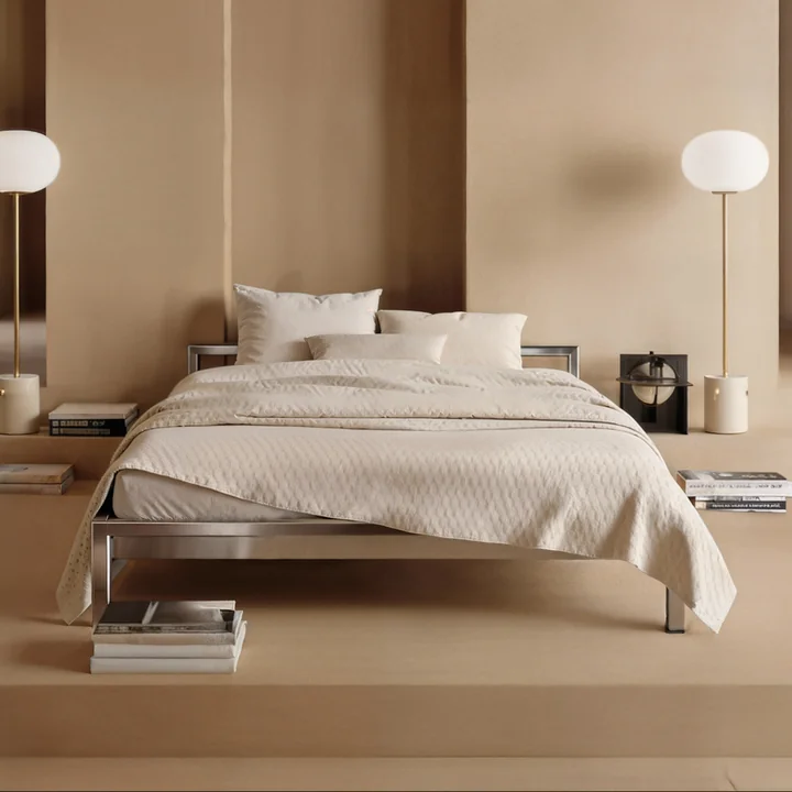 Hans Hansen - Pure bed, stainless steel