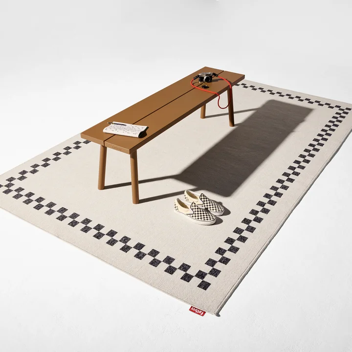 Fatboy - Carpretty Outdoor rug, Grand, Check Border, 200 x 290 cm, anthracite / cream