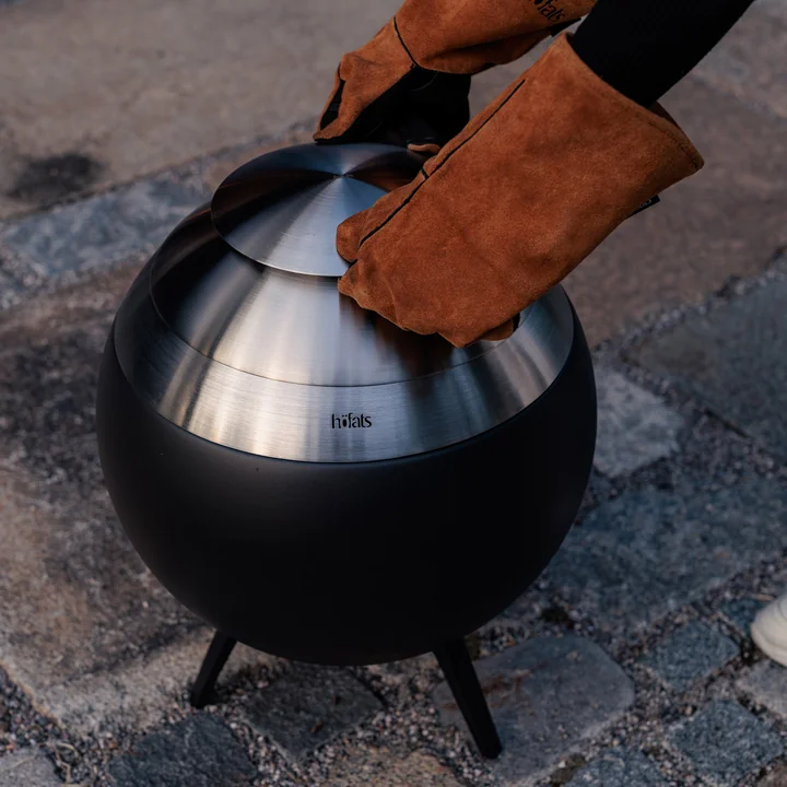 MOON 45 with lid brushed stainless steel from höfats
