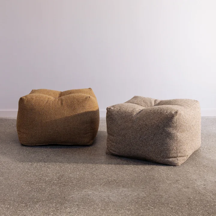 Karup - Buddy Kids Pouf, 50 x 50 cm, golden ochre (643) and warm sand (641)