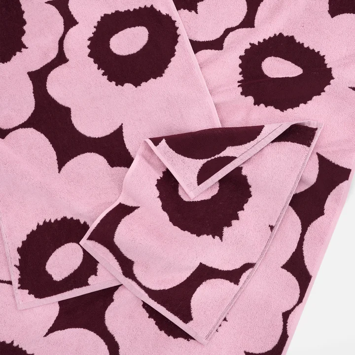 Marimekko - Unikko Towels, plum / pink