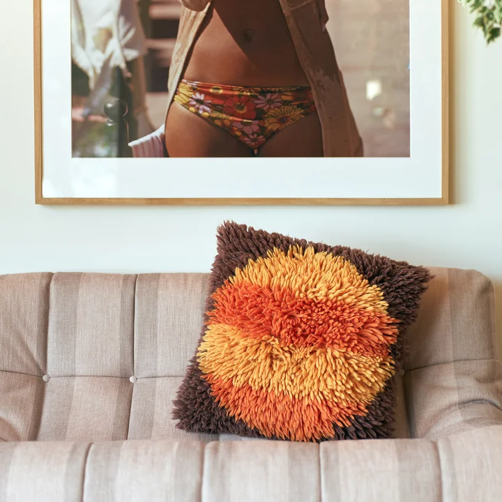 HKliving - " Fluffy " pillow, 55 x 55 cm, Horizon