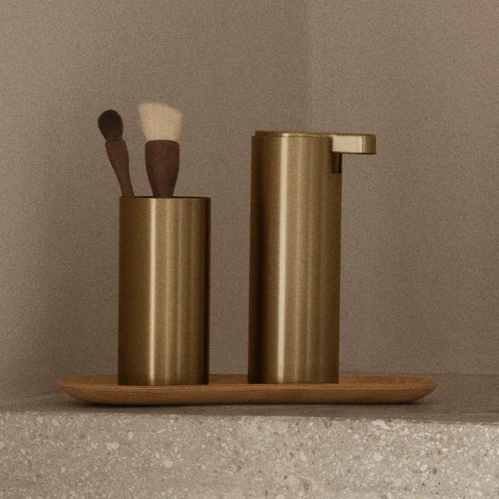 Blomus - Modo Soap Dispenser and Toothbrush Holder, Brass