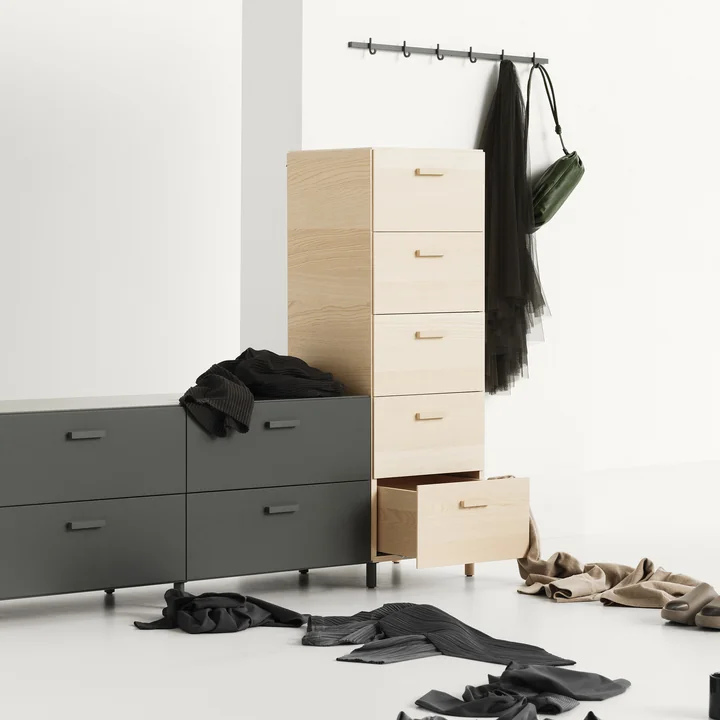 String - Relief Tall Chest of Drawers, Ash