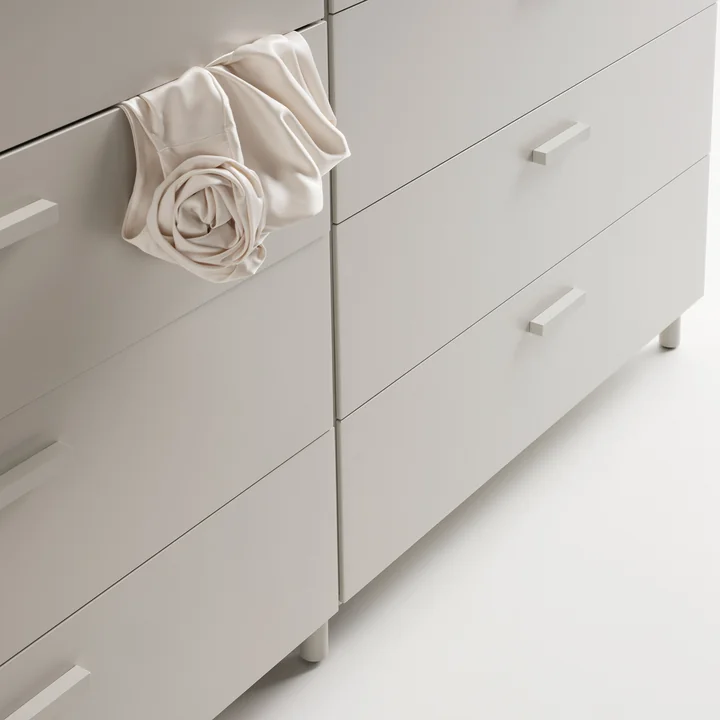 String - Relief Wide Chest of Drawers, Beige