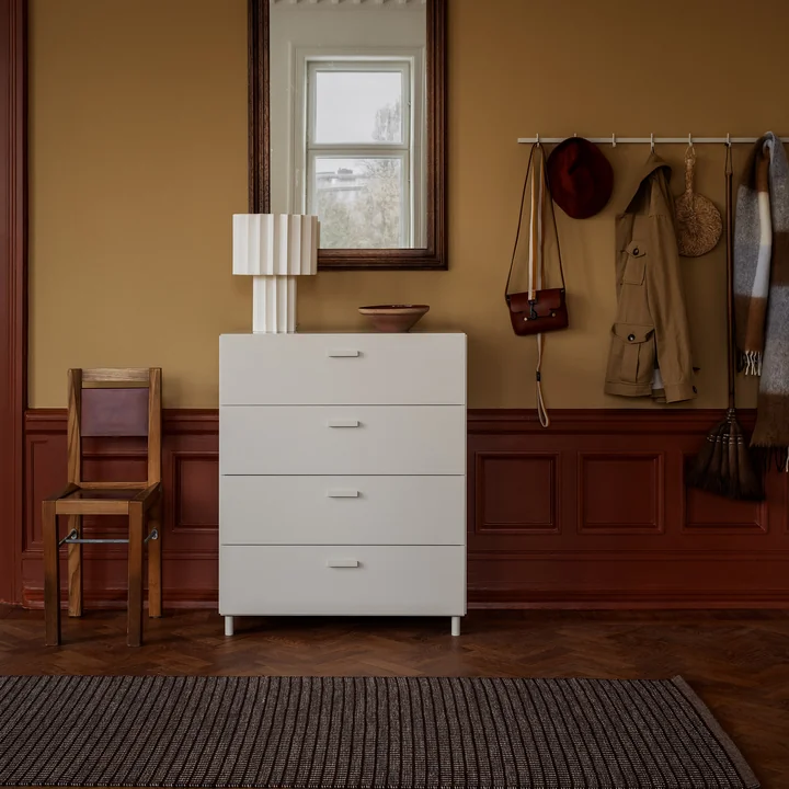 String - Relief Wide Chest of Drawers, White