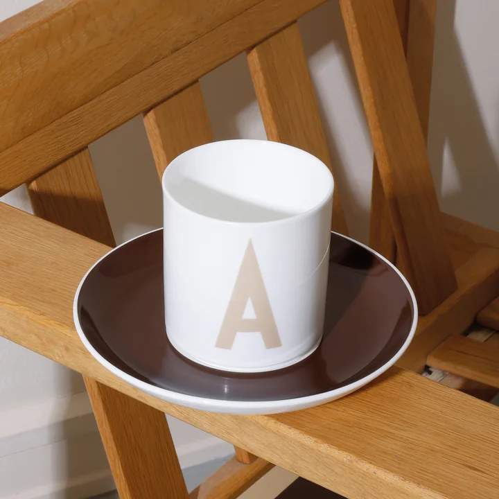 Design Letters - AJ Porcelain Mug A, beige/white