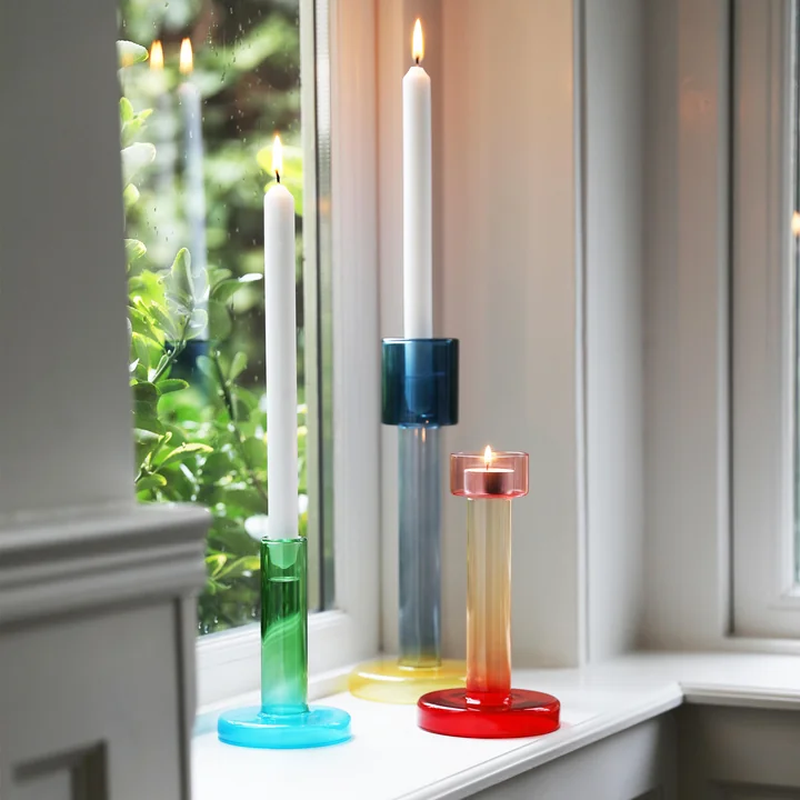 & klevering - Bole Candle Holder, M, Pink/Red