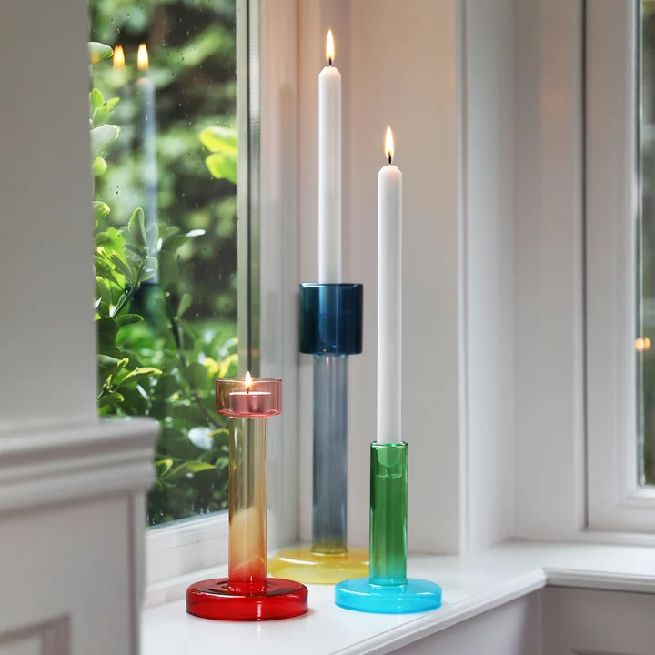 & klevering - Bole Candle Holder, M, Pink/Red