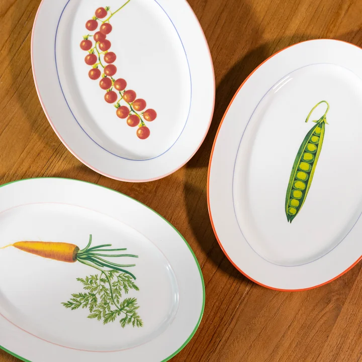& klevering - " Pea " and "Tomato" Serving Plates, 21 x 30 cm