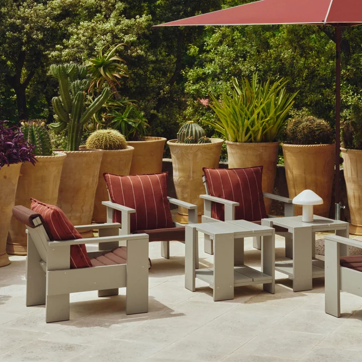 HAY - Crate Lounge Chair, Crate side table, london fog