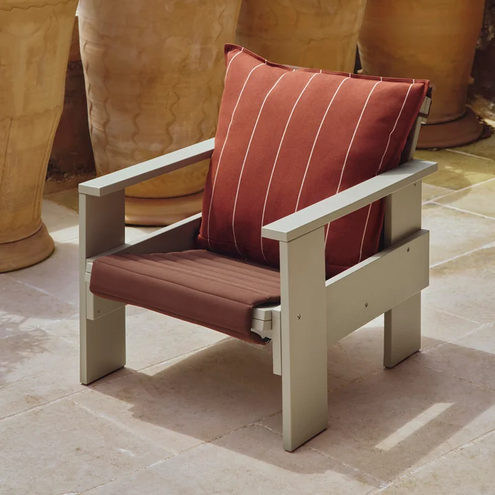 HAY - Crate Lounge Chair featuring the " Terrazza " outdoor pillow