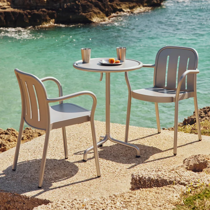 HAY - Deville Armchair and Deville table, silver gray