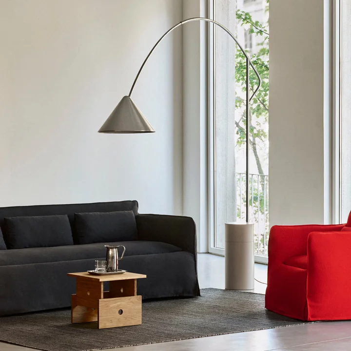 HAY - " Compass " Floor Lamp, Brushed Aluminum