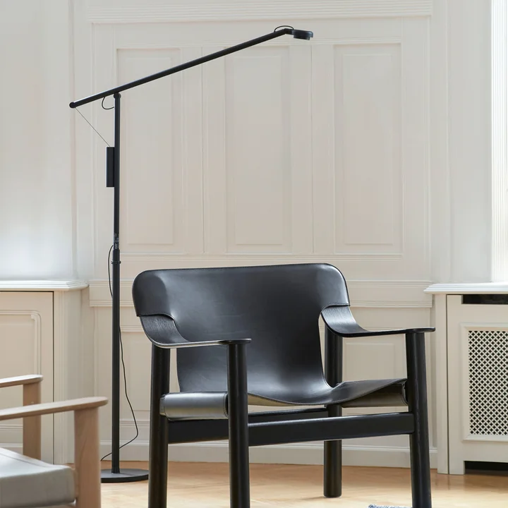 HAY - Fifty-Fifty Floor Lamp, Soft Black